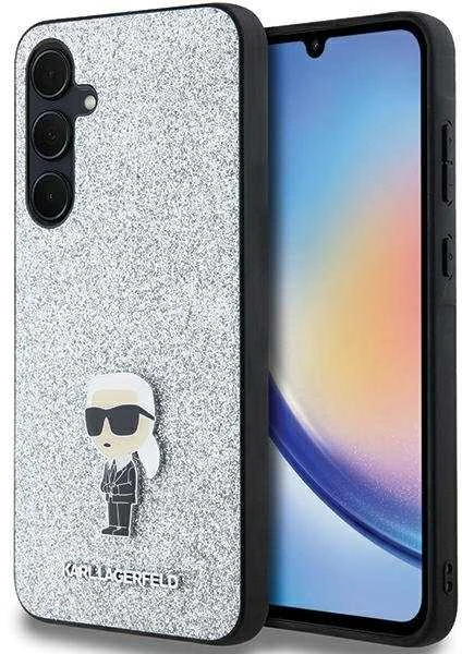 Karl Lagerfeld KLHCSA35GCNPSG A35 A356 sidabrinis kietas dėklas Fixed Glitter Ikonik Metal Pin