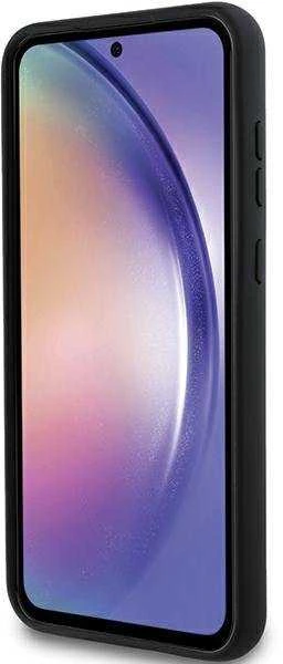 Originalus Karl Lagerfeld kietas silikoninis dėklas su metaliniu smeigtuku KLHCSA35SMHCNPK, skirtas Samsung Galaxy A35, juodas