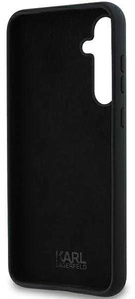 Originalus Karl Lagerfeld kietas silikoninis dėklas su metaliniu smeigtuku KLHCSA35SMHCNPK, skirtas Samsung Galaxy A35, juodas