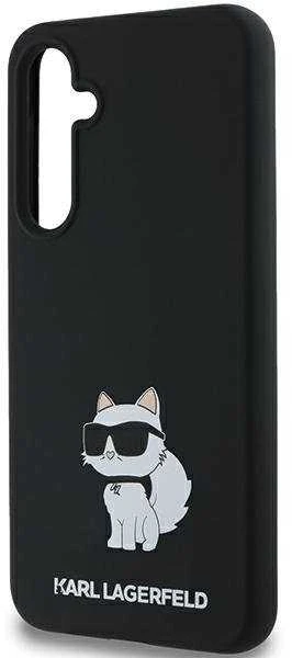 Originalus Karl Lagerfeld kietas silikoninis dėklas su metaliniu smeigtuku KLHCSA35SMHCNPK, skirtas Samsung Galaxy A35, juodas