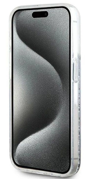 Karl Lagerfeld KLHMP15XLGCHSGH Apple iPhone15 Pro Max 6.7″ kietas dėklas skaidrus Liquid Glitter Choupette H
