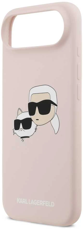 Karl Lagerfeld Liquid Silicone Double Heads MagSafe dėklas skirtas Apple iPhone 17 Air rožinės spalvos
