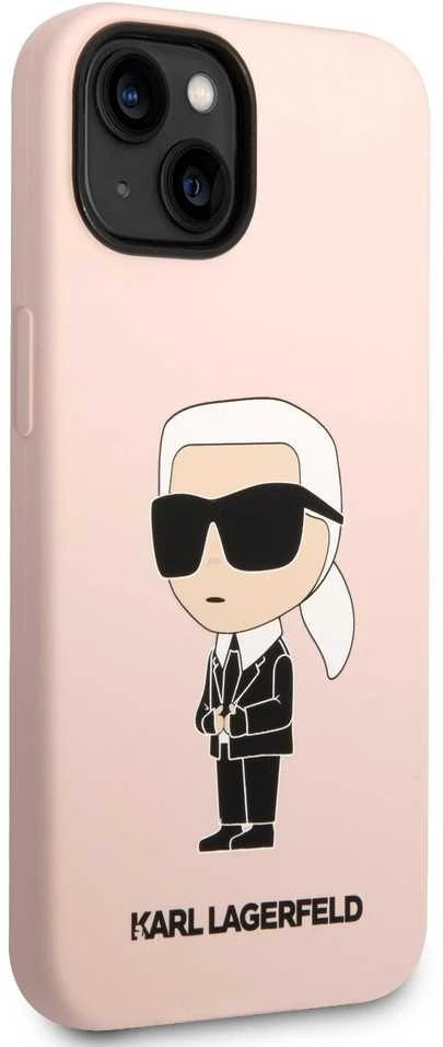 Dėklas Karl Lagerfeld KLHCP14MSNIKBCP IPHONE 14 PLUS / 15 PLUS 6.7 "HARDCASE Rožinis / Rožinis SILICONE IKONIK