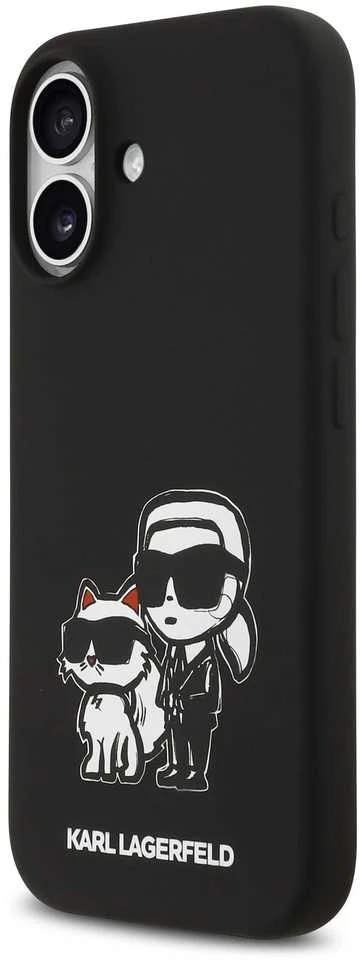 Karl Lagerfeld Liquid Silicone K&CH Sketch MagSafe dėklas skirtas Apple iPhone 17 juodos spalvos