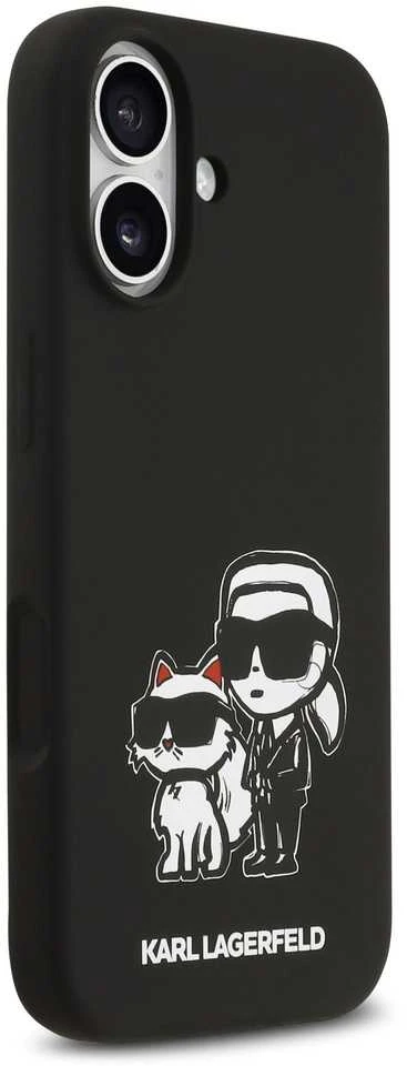 Karl Lagerfeld Liquid Silicone K&CH Sketch MagSafe dėklas skirtas Apple iPhone 17 juodos spalvos
