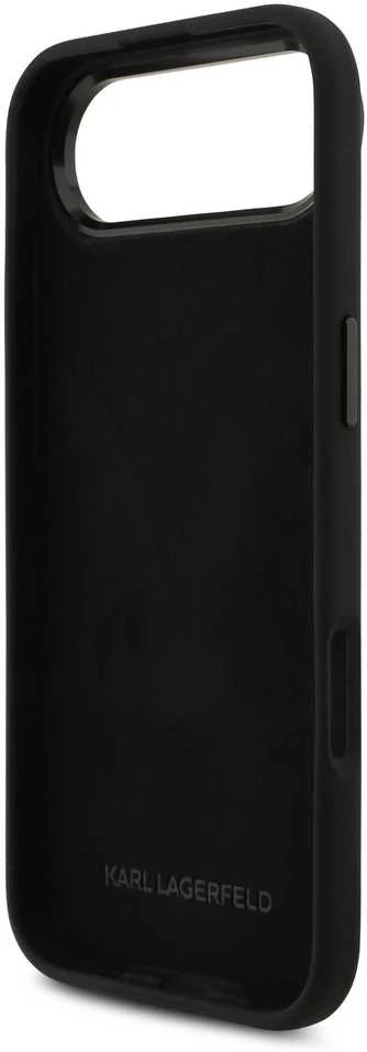 Karl Lagerfeld Liquid Silicone Metal Ikonik dėklas skirtas Apple iPhone Air juodos spalvos