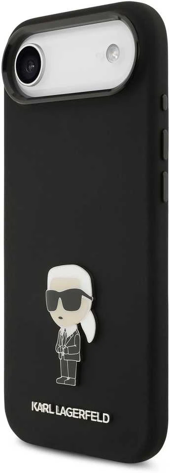 Karl Lagerfeld Liquid Silicone Metal Ikonik dėklas skirtas Apple iPhone Air juodos spalvos