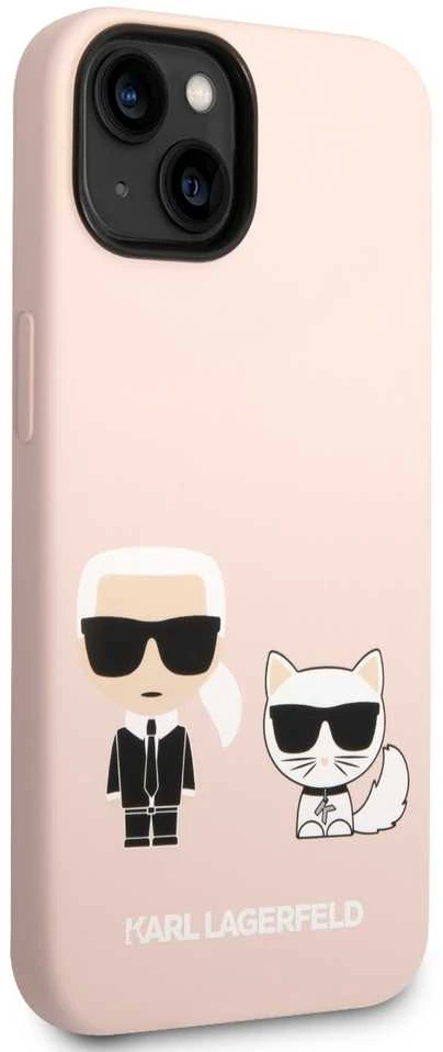 Apple iPhone 14 Plus Karl Lagerfeld dėklas silikoninis Karl & Choupette Magsafe (KLHMP14MSSKCI) rožinės spalvos