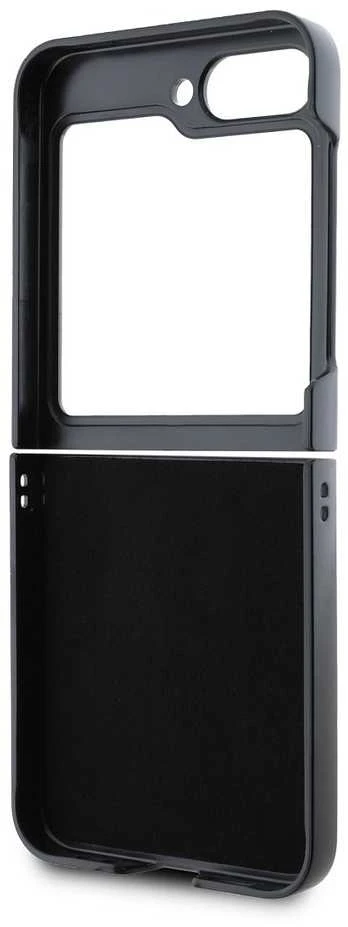 Karl Lagerfeld PU Saffiano Monogram Karl Head Samsung Galaxy Z Flip6 dėklas telefonui juodos spalvos