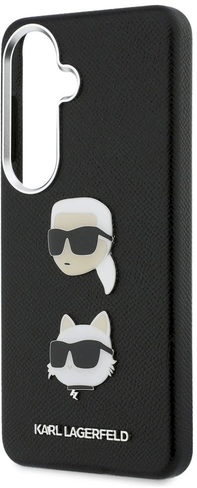 Dėklas Karl Lagerfeld Saffiano Double Heads Metal Samsung Galaxy S26 juodos spalvos