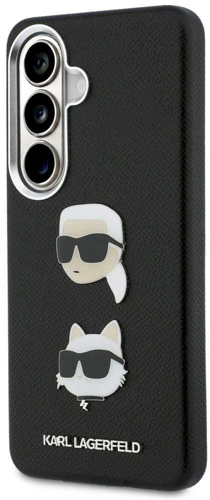 Dėklas Karl Lagerfeld Saffiano Double Heads Metal Samsung Galaxy S26 juodos spalvos