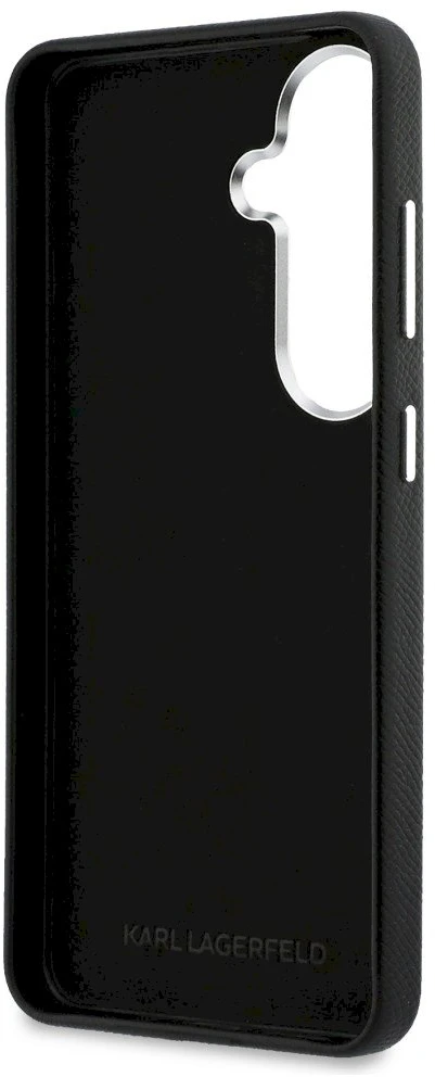 Dėklas Karl Lagerfeld Saffiano Double Heads Metal Samsung Galaxy S26 juodos spalvos