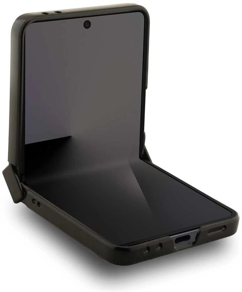Karl Lagerfeld Saffiano Karl&Choupette Pin dėklas skirtas Samsung Galaxy Z Flip7 Juodas
