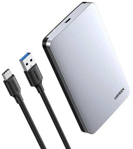 Ugreen CM300 70498 skyrius 2,5'' SATA 3.0 6Gbps kietasis diskas - pilka + USB-C - USB-A laidas 0,5 m