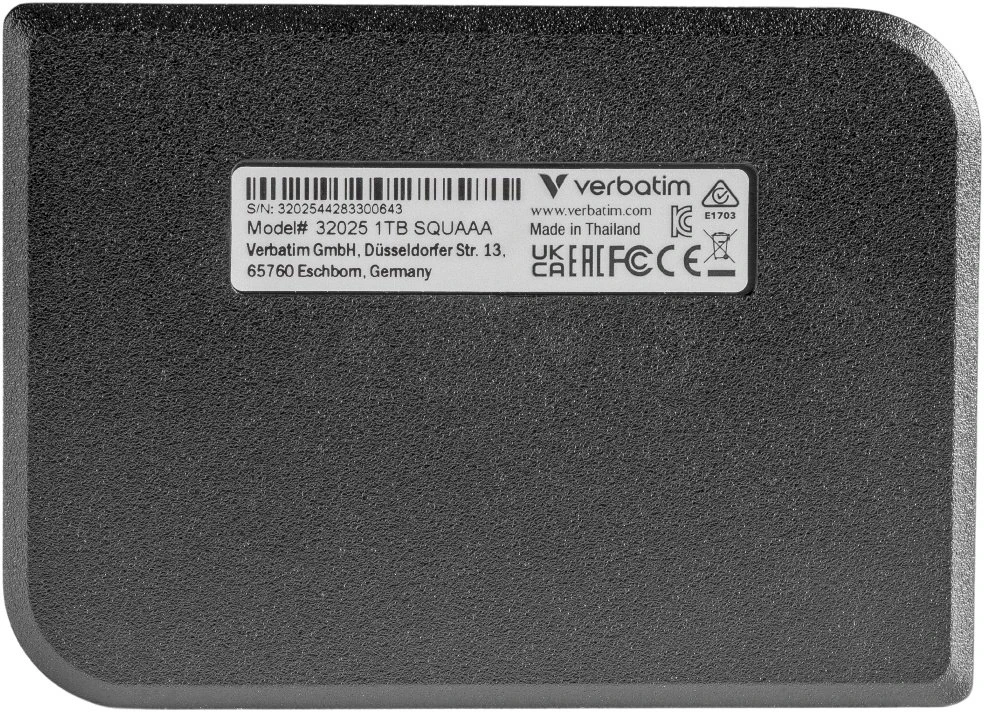 Kietasis diskas External drive Verbatim Mini Diamond SSD 1TB USB-C 3.2 Gen juodas 32025