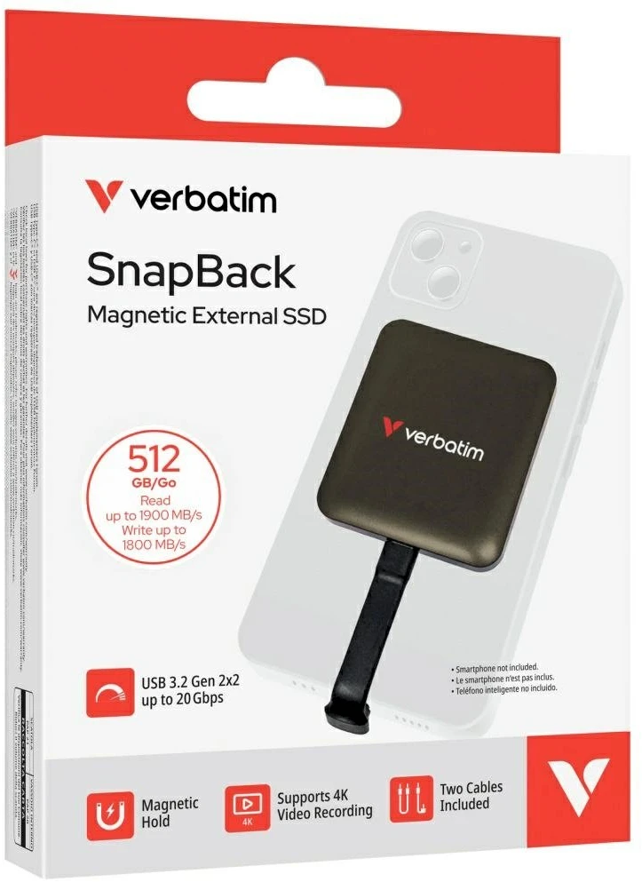 Kietasis diskas „Verbatim Snapback SSD 512GB USB-C 3.2 Gen Mocha Metallic 32060“ išorinis diskas