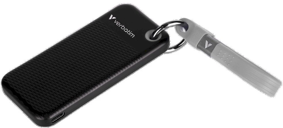 Kietasis diskas „Verbatim Pocket SSD 512GB“ išorinis diskas – raktų pakabutis su USB-C 3.2 gen.2 kabeliu, juoda-pilka 32282