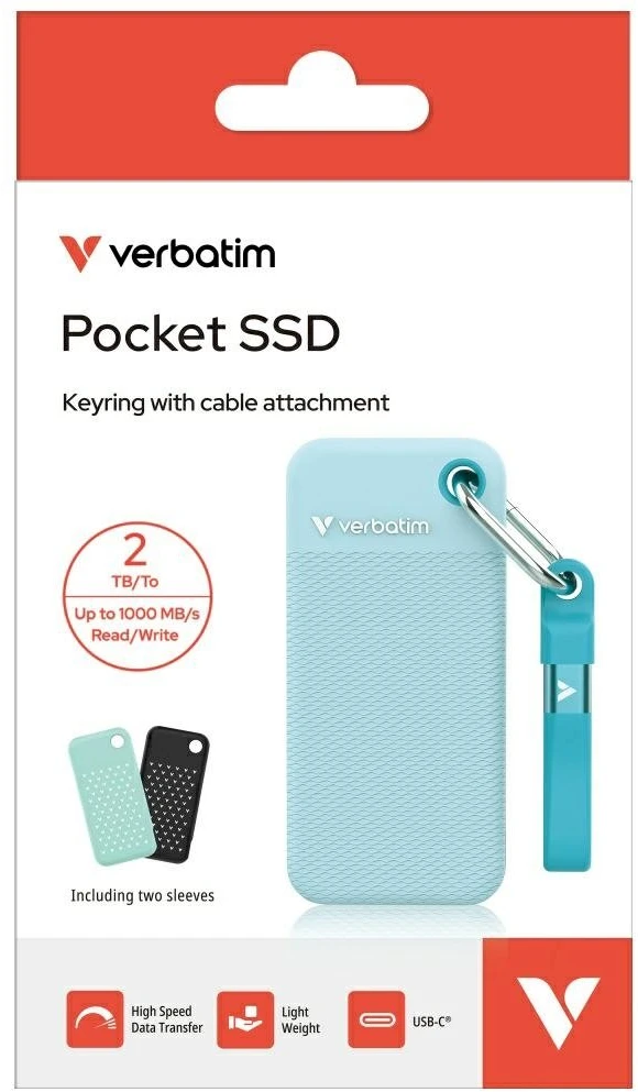 Kietasis diskas Išorinis diskas „Verbatim Pocket SSD 2TB USB-C 3.2 gen.2“ jodo-polinio malimo 32325