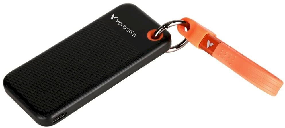 Kietasis diskas Verbatim 32418 Pocket SSD External Drive 256GB USB-C 3.2 gen.2 / juodas-oranžinis