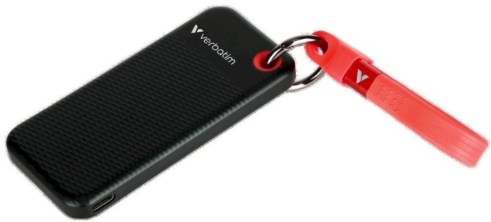 Kietasis diskas Dysk Zewnętrzny Verbatim Pocket SSD 512GB - Pakabutis do kluczy su kablem USB-C 3.2 gen.2 juodai-raudonas 32284