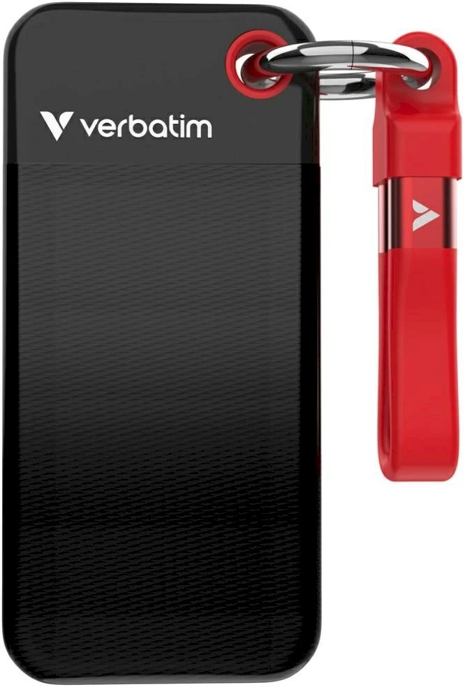 Kietasis diskas Dysk Zewnętrzny Verbatim Pocket SSD 256GB USB-C 3.2 gen.2 juodai-raudonas 32417