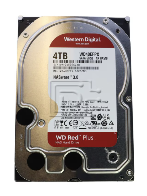Sandisk WD Raudona Plus 4TB SATA 6Gb/s 3.5 colio 258MB talpyklos vidinis HDD diskas, didmeninis