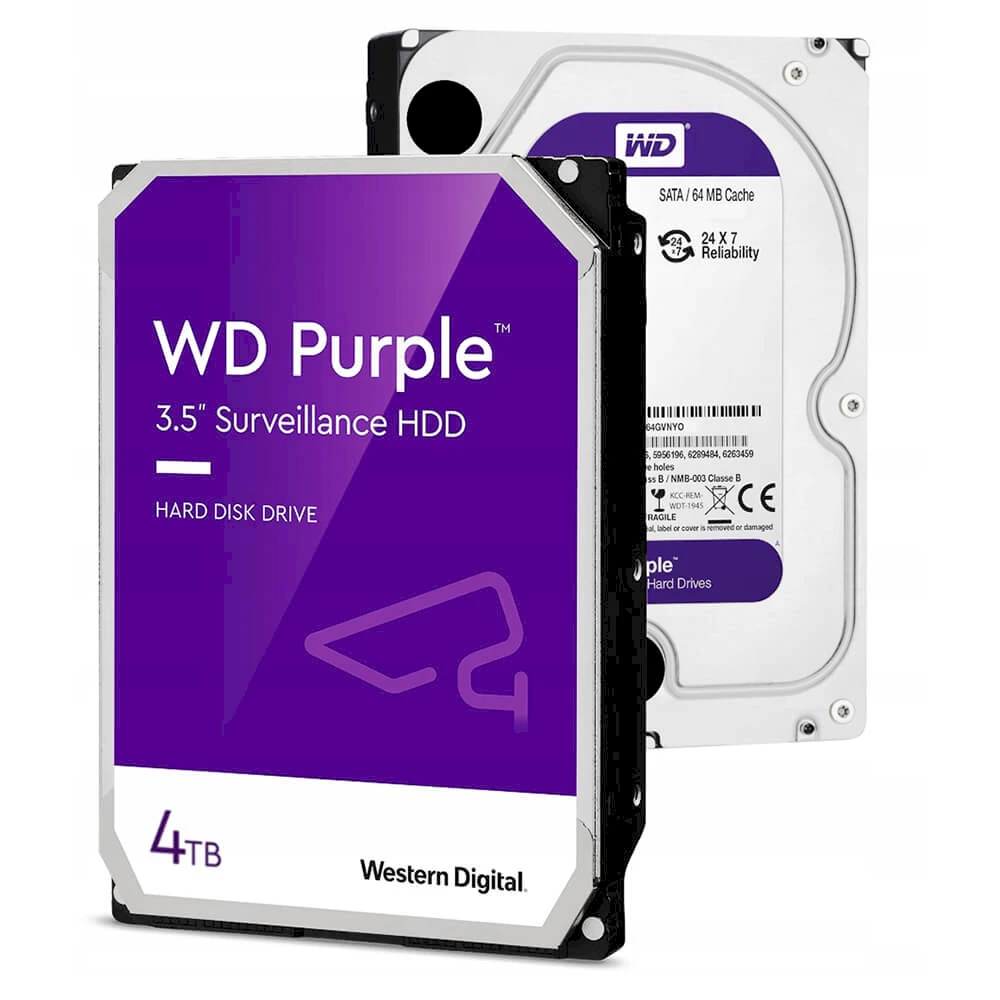 Western Digital WD Violetinė 4TB CMR, 3.5'', 128MB, SATA 6Gbps