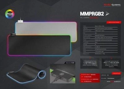 Kilimėlis Mars Gaming MMPRGB2S RGB Backlit Gaming Mat