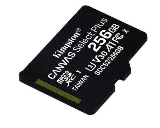 Atminties kortelė Kingston Canvas Select Plus MicroSDXC, 256GB, su SD adapteriu