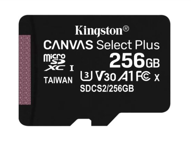 Atminties kortelė Kingston Canvas Select Plus MicroSDXC, 256GB, su SD adapteriu