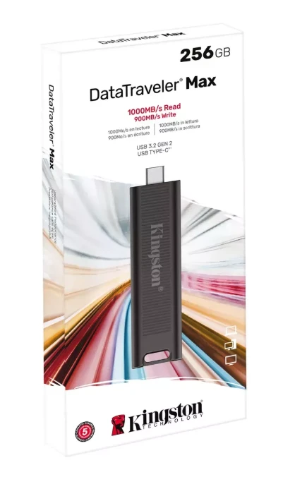 „Kingston“ | USB atmintinė | „DataTraveler Max“ | 256 GB | USB 3.2 Gen 2 Type-C | Juodas