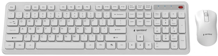 Gembird KBS-WPS-01 Slim Pro Business wireless desktop set, baltas, US išdėstymas