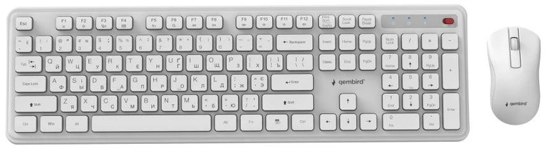 Gembird KBS-WPS-01 Slim Pro Business wireless desktop set, baltas, US išdėstymas