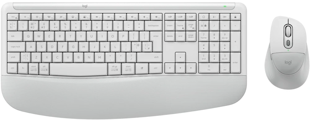 Belaidės klaviatūros ir pelės rinkinys Logitech Signature Comfort Plus Combo MK880, JAV (tarptautinis) išdėstymas, Bluetooth, baltos spalvos
