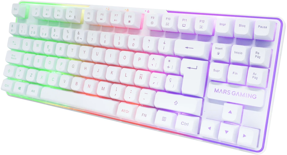 Klaviatūra Mars Gaming MCPWTKLWUS Klaviatūros ir pelės rinkinys RF belaidė + USB QWERTY US International / baltas