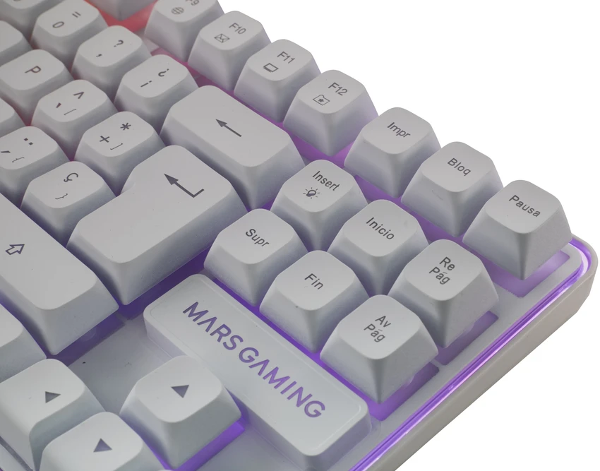Klaviatūra Mars Gaming MCPWTKLWUS Klaviatūros ir pelės rinkinys RF belaidė + USB QWERTY US International / baltas