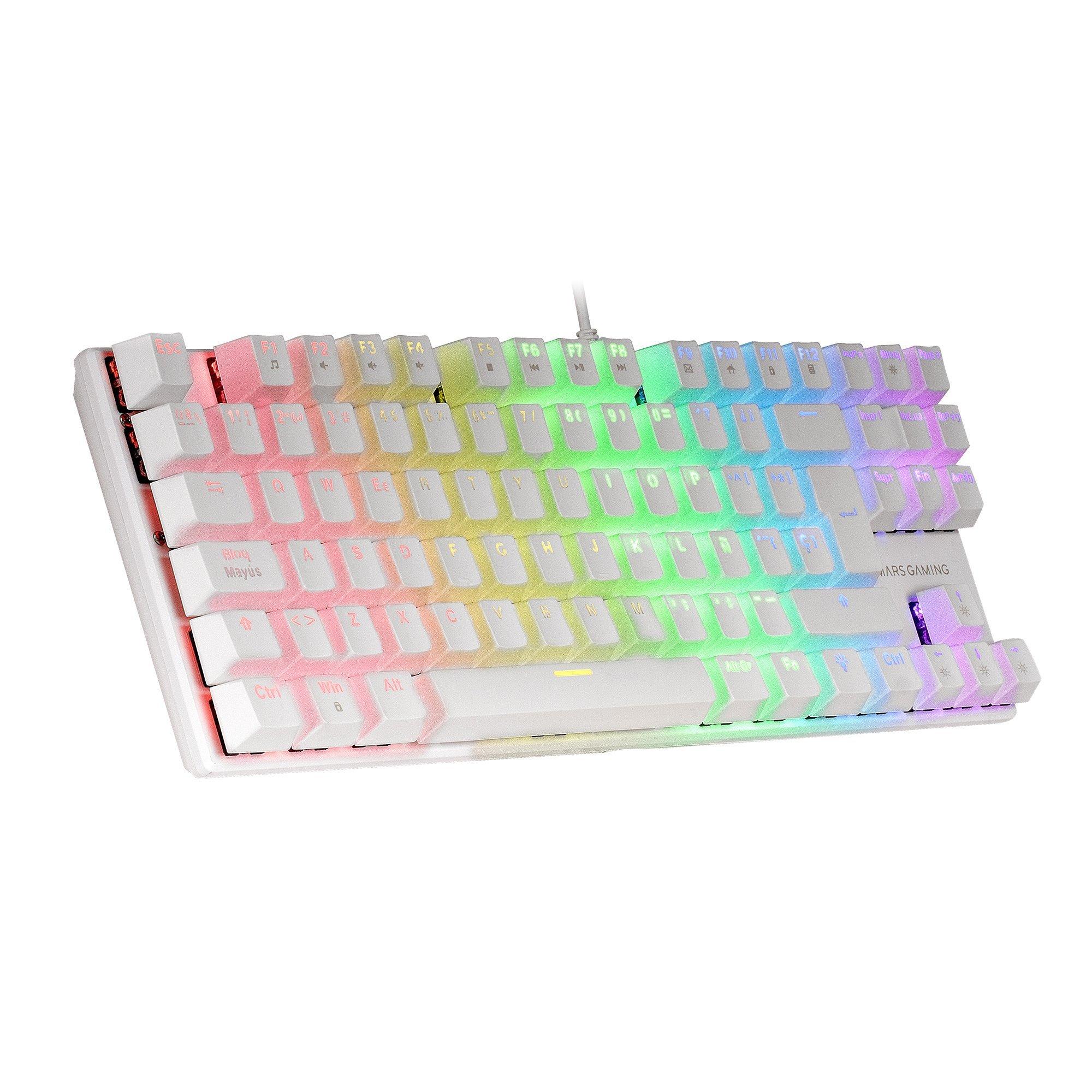 „Mars Gaming MK80“ mechaninė žaidimų klaviatūra RGB / rudas jungiklis / JAV