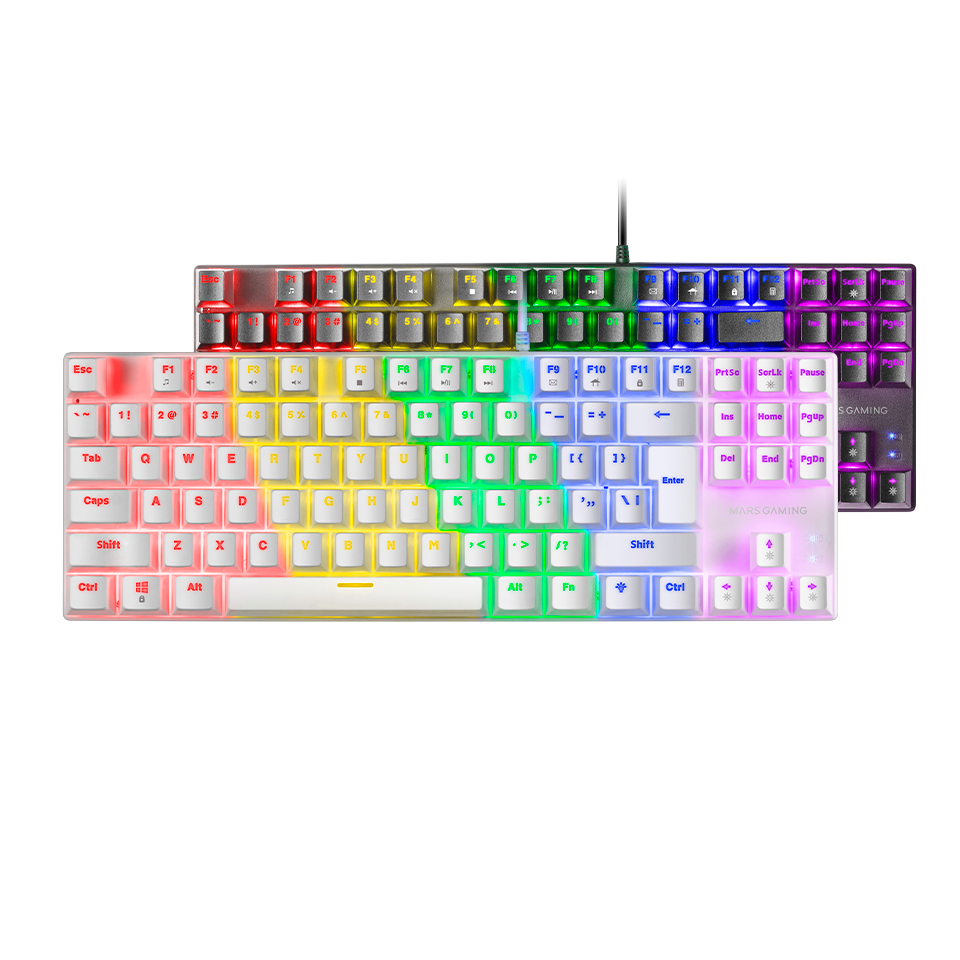 „Mars Gaming MK80“ mechaninė žaidimų klaviatūra RGB / rudas jungiklis / JAV