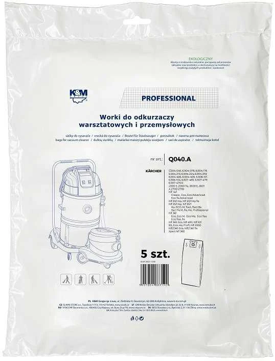 K&M KM-Q040.A Bags for vacuum cleaner KARCHER 6.904-210 / NT35 5 pcs.