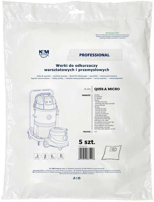 K&M Numatic Q059.A MICRO dulkių siurblio maišeliai