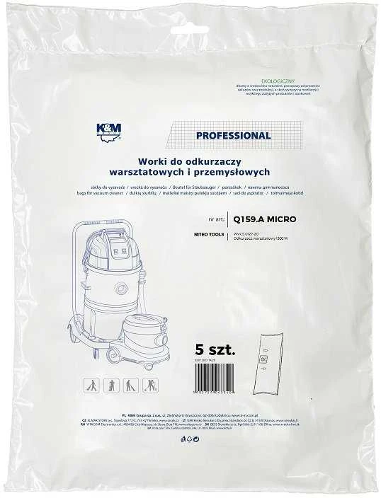 K&M KM-Q159.A NITEO TOOLS MICRO WVCS 0127-30 Dulkių siurblio maišeliai, 5 vnt.