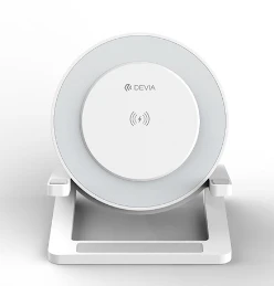 Devia „Bluetooth“ garsiakalbis IM-3 su 15W belaidžiu įkrovikliu ir baltu apšvietimu