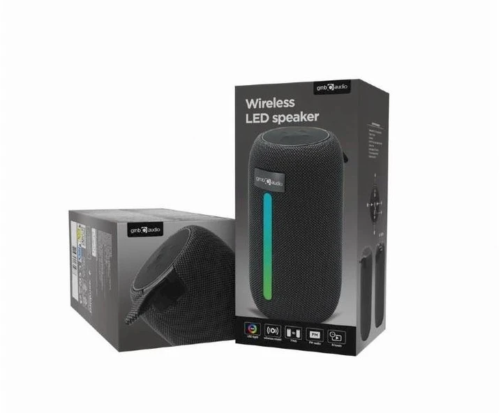 Garsiakalbis Gembird Nešiojama kolonėlė GEMBIRD Juodas Portable/Wireless Bluetooth SPK-BT-LED-07
