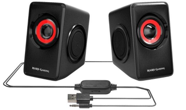 Kompiuterio kolonėlės Mars Gaming MS1 Stereo Multimedia Desktop Speakers / 2x 5W / 3.5mm Audio / USB Power