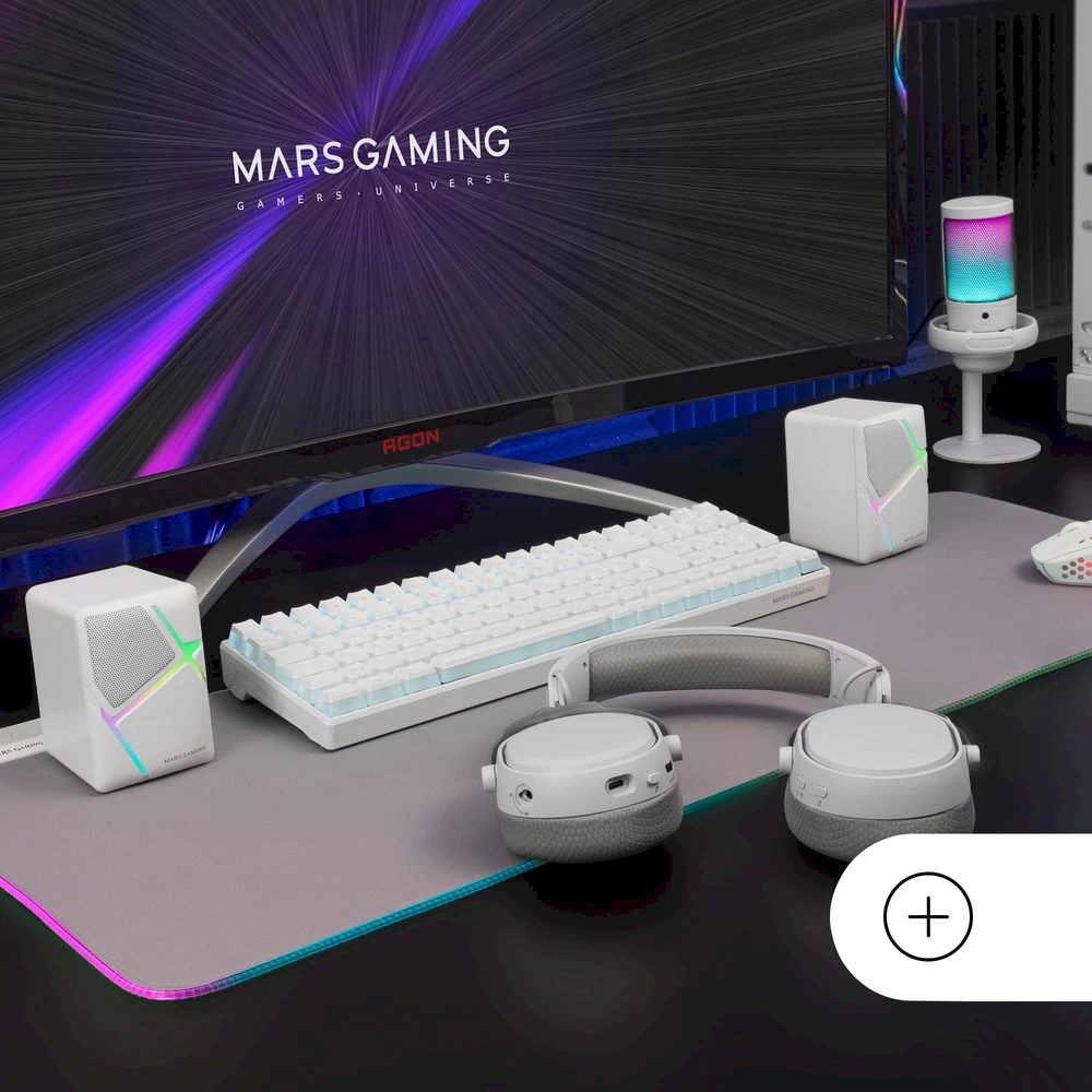 Kompiuterio kolonėlės PC garso kolonėlės Mars Gaming MSHW Balta