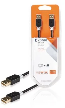 Konig KNC60000E20 USB 2.0 kabelis A tipo kištukas - A tipo kištukas, 2 m