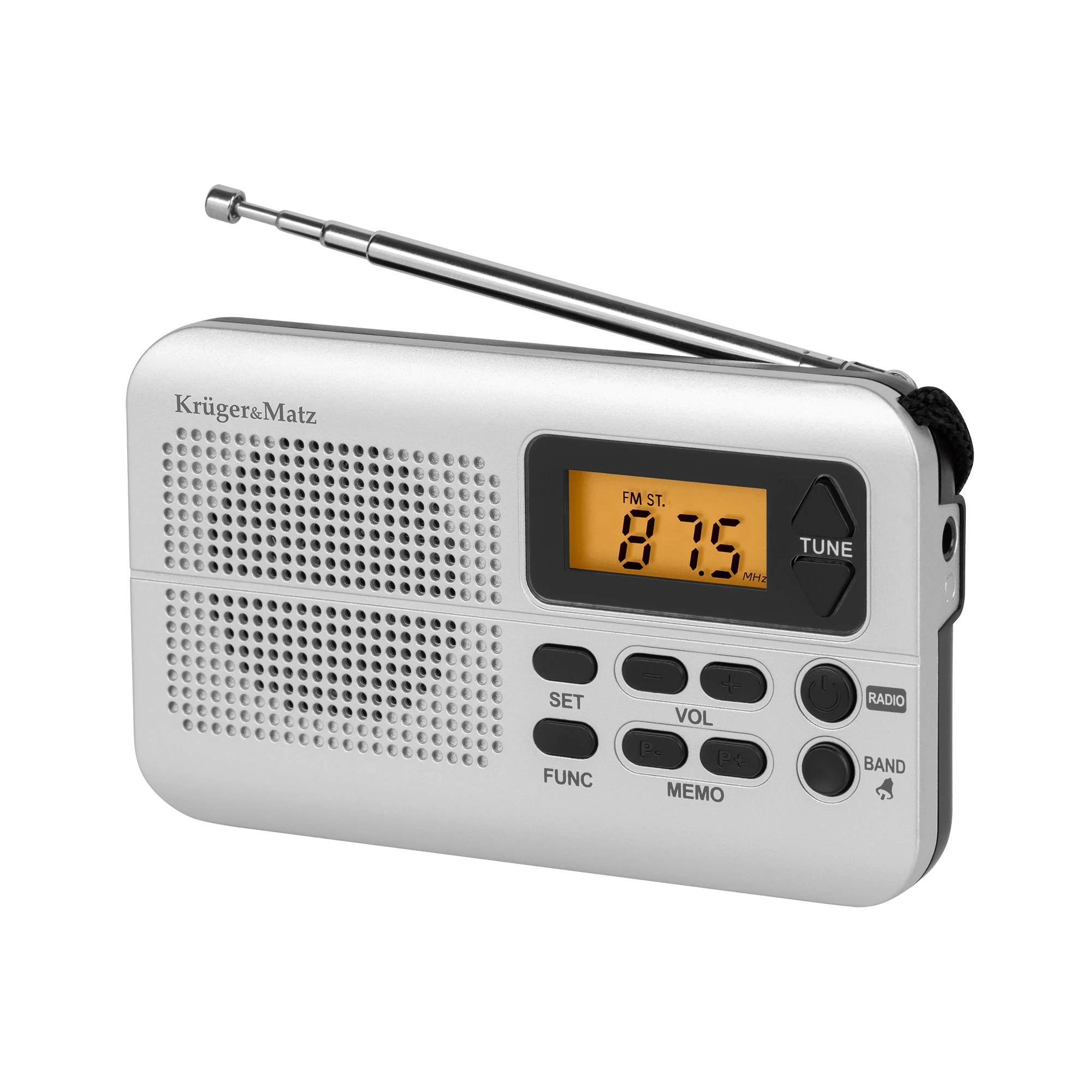 Kruger & Matz KM 819 Nešiojamasis radijo imtuvas, šviesiai pilkos spalvos