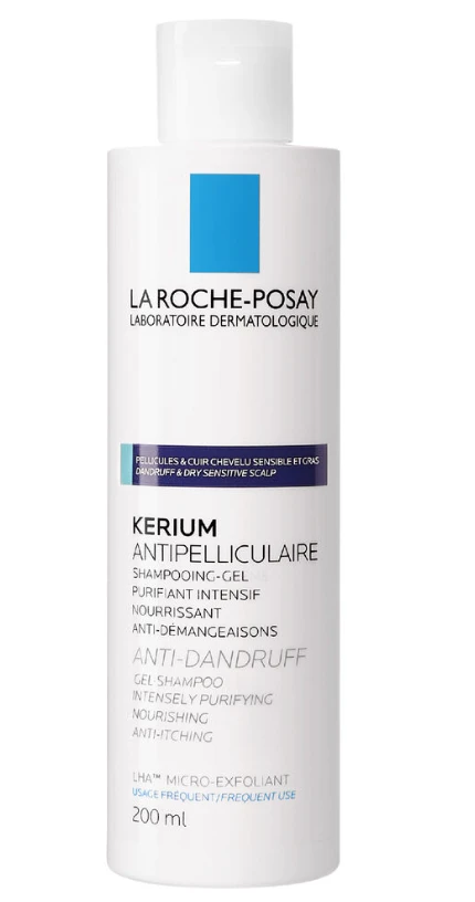 La Roche Posay Kerium Gel Šampūnas Nuo pleiskanų šampūnas nuo pleiskanų riebiai galvos odai, 200 ml