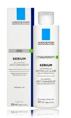 La Roche Posay Kerium Gel Šampūnas Nuo pleiskanų šampūnas nuo pleiskanų riebiai galvos odai, 200 ml
