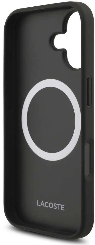 Lacoste Iconic Petit Pique MagSafe dėklas + Wallet skirtas Apple iPhone 17 juodos spalvos